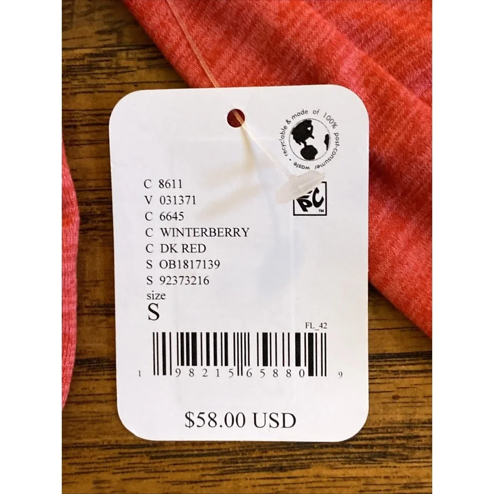 New Free People FP‎ Movement Right On Run Long Sleeve Berry Red Sz Small